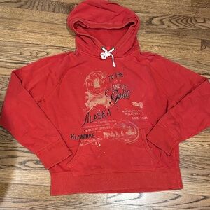 Ralph Lauren Red Alaska Graphic Crewneck Hoodie Vintage